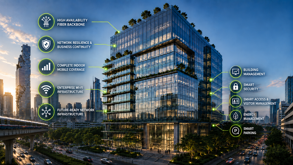 AIS Business รุกตลาดอาคารสำนักงานด้วยโซลูชันครบวงจร ปั้น Smart Building  ยกระดับสู่มาตรฐานอัจฉริยะและอาคารสีเขียว วางรากฐานเศรษฐกิจดิจิทัลไทยอย่างยั่งยืน