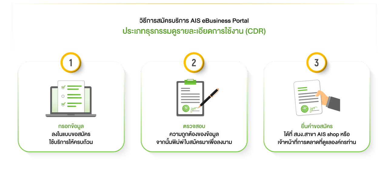 สำหรับดูรายละเอียดการใช้งาน (CDR)