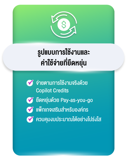 รูปแบบการใช้งานและค่าใช้จ่ายที่ยืดหยุ่น