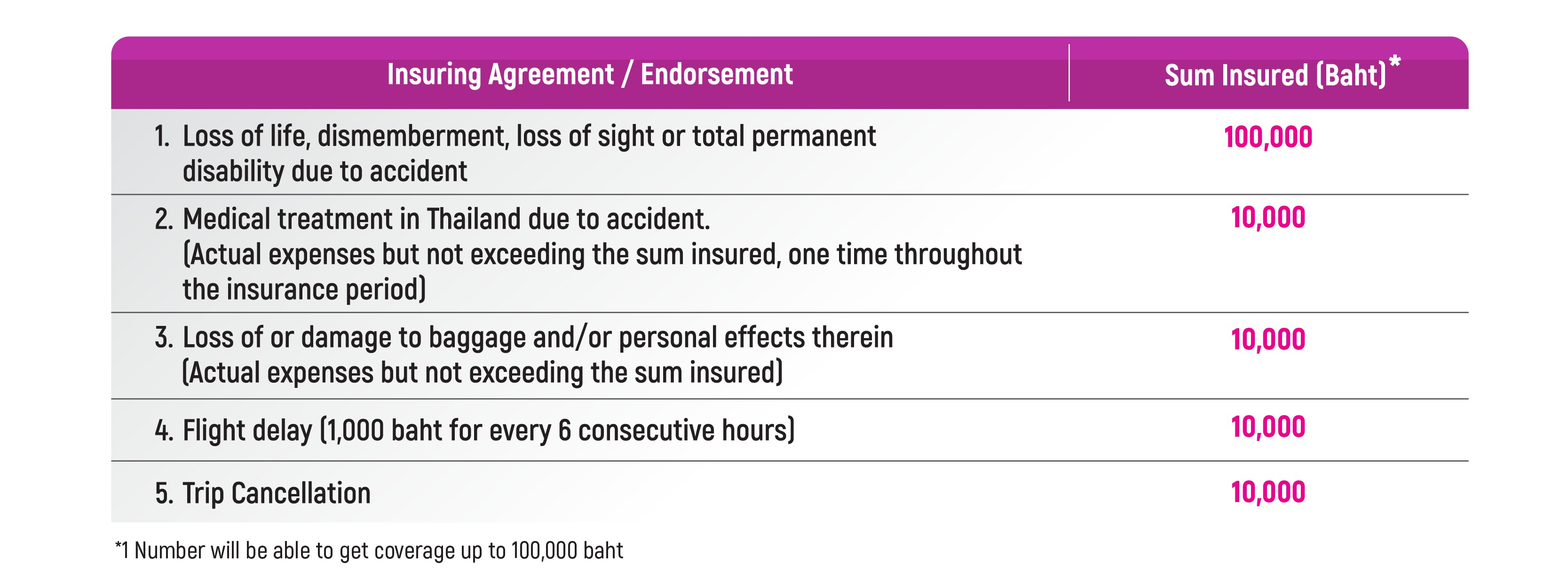 Travel Insurance up to 30 days